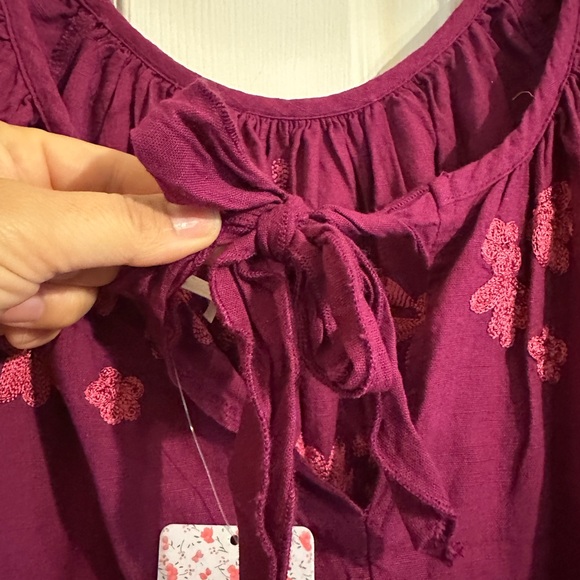 NWT Free People Fiona Embroidered Mini Dress Bright Plum Size Medium - Picture 10 of 11